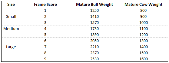 Black Angus Growth Chart